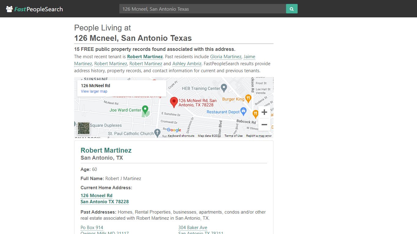 People Living at 126 Mcneel San Antonio Texas - FastPeopleSearch